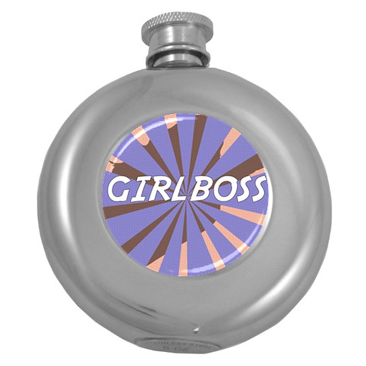 Girlboss Light Line Wave Chevron Round Hip Flask (5 oz)