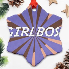 Girlboss Light Line Wave Chevron Snowflake Ornament (two Sides) by Mariart