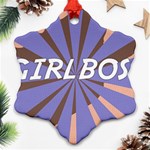 Girlboss Light Line Wave Chevron Snowflake Ornament (Two Sides) Front