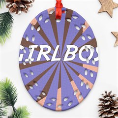 Girlboss Light Line Wave Chevron Ornament (oval Filigree)