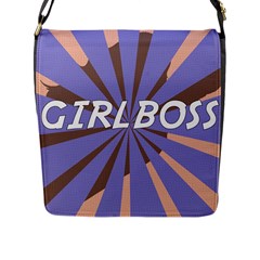 Girlboss Light Line Wave Chevron Flap Messenger Bag (l)  by Mariart