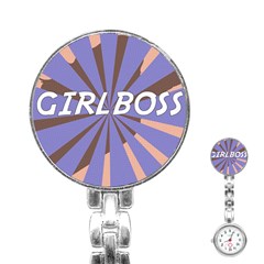 Girlboss Light Line Wave Chevron Stainless Steel Nurses Watch by Mariart