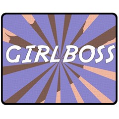 Girlboss Light Line Wave Chevron Double Sided Fleece Blanket (medium)  by Mariart