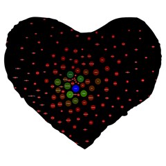 Molecular Chemistry Of Mathematical Physics Small Army Circle Large 19  Premium Heart Shape Cushions by Mariart