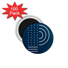 Parachute Water Blue Waves Circle White 1 75  Magnets (100 Pack) 