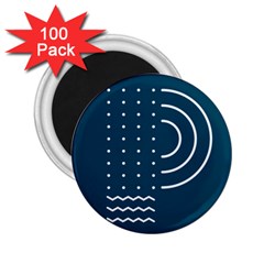 Parachute Water Blue Waves Circle White 2 25  Magnets (100 Pack)  by Mariart