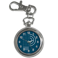 Parachute Water Blue Waves Circle White Key Chain Watches by Mariart