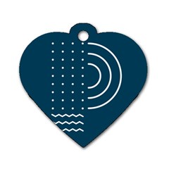 Parachute Water Blue Waves Circle White Dog Tag Heart (one Side)