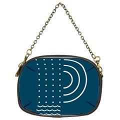 Parachute Water Blue Waves Circle White Chain Purses (two Sides)  by Mariart