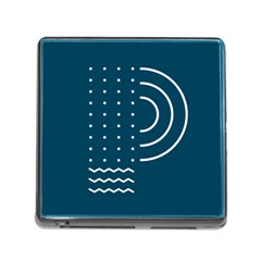 Parachute Water Blue Waves Circle White Memory Card Reader (square) by Mariart