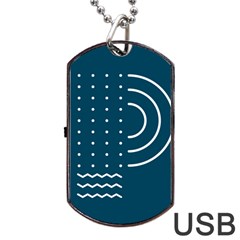 Parachute Water Blue Waves Circle White Dog Tag Usb Flash (two Sides) by Mariart