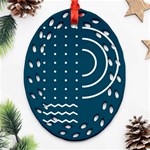 Parachute Water Blue Waves Circle White Ornament (Oval Filigree) Front