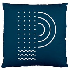 Parachute Water Blue Waves Circle White Large Cushion Case (two Sides) by Mariart