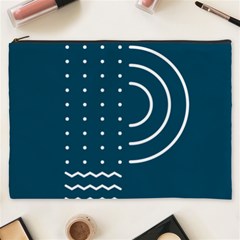 Parachute Water Blue Waves Circle White Cosmetic Bag (xxxl)  by Mariart