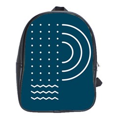 Parachute Water Blue Waves Circle White School Bags (xl)  by Mariart