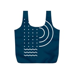 Parachute Water Blue Waves Circle White Full Print Recycle Bags (s) 