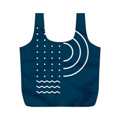 Parachute Water Blue Waves Circle White Full Print Recycle Bags (m)  by Mariart