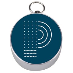 Parachute Water Blue Waves Circle White Silver Compasses