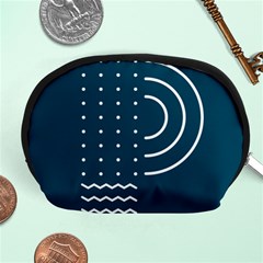 Parachute Water Blue Waves Circle White Accessory Pouches (medium)  by Mariart