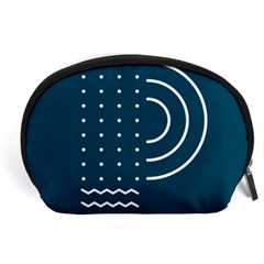 Parachute Water Blue Waves Circle White Accessory Pouches (large)  by Mariart