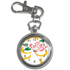 Pink Rose Ribbon Bouquet Green Yellow Flower Floral Key Chain Watches