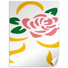 Pink Rose Ribbon Bouquet Green Yellow Flower Floral Canvas 36  X 48  