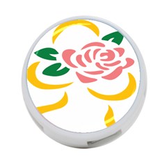 Pink Rose Ribbon Bouquet Green Yellow Flower Floral 4-port Usb Hub (one Side) by Mariart