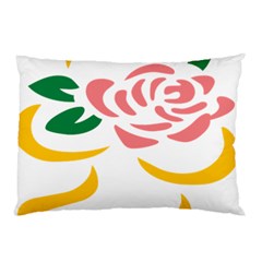 Pink Rose Ribbon Bouquet Green Yellow Flower Floral Pillow Case (two Sides) by Mariart