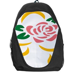 Pink Rose Ribbon Bouquet Green Yellow Flower Floral Backpack Bag