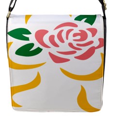 Pink Rose Ribbon Bouquet Green Yellow Flower Floral Flap Messenger Bag (s)