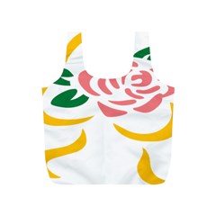 Pink Rose Ribbon Bouquet Green Yellow Flower Floral Full Print Recycle Bags (s)  by Mariart