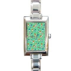 Players Football Playing Sports Dribbling Kicking Goalkeepers Rectangle Italian Charm Watch