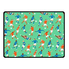 Players Football Playing Sports Dribbling Kicking Goalkeepers Fleece Blanket (small) by Mariart