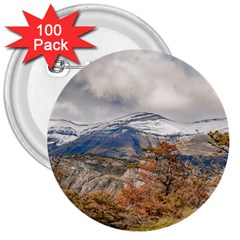 Forest And Snowy Mountains, Patagonia, Argentina 3  Buttons (100 Pack)  by dflcprints