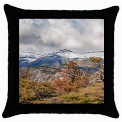 Forest And Snowy Mountains, Patagonia, Argentina Throw Pillow Case (black) by dflcprints