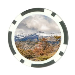 Forest And Snowy Mountains, Patagonia, Argentina Poker Chip Card Guard by dflcprints