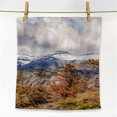 Forest And Snowy Mountains, Patagonia, Argentina Face Towel by dflcprints