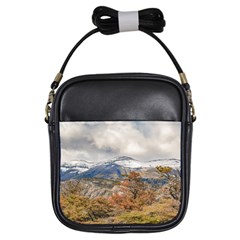 Forest And Snowy Mountains, Patagonia, Argentina Girls Sling Bags by dflcprints