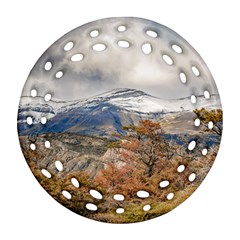 Forest And Snowy Mountains, Patagonia, Argentina Round Filigree Ornament (two Sides) by dflcprints