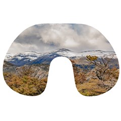 Forest And Snowy Mountains, Patagonia, Argentina Travel Neck Pillows by dflcprints