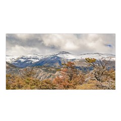 Forest And Snowy Mountains, Patagonia, Argentina Satin Shawl by dflcprints