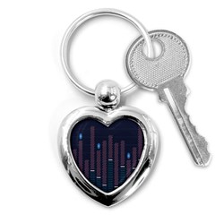 Plaid Line Circle Polka Green Red Blue Key Chains (heart) 