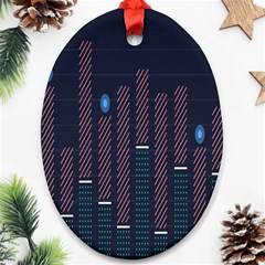 Plaid Line Circle Polka Green Red Blue Oval Ornament (two Sides) by Mariart