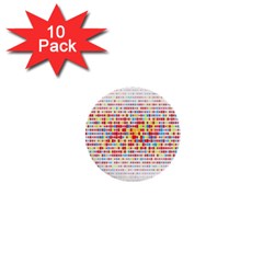 Random Sized Cube Multiple Plaid Color Rainbow 1  Mini Buttons (10 Pack) 