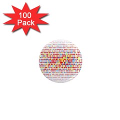 Random Sized Cube Multiple Plaid Color Rainbow 1  Mini Magnets (100 Pack) 