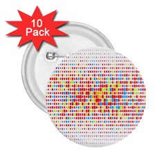 Random Sized Cube Multiple Plaid Color Rainbow 2 25  Buttons (10 Pack) 