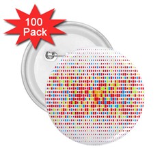 Random Sized Cube Multiple Plaid Color Rainbow 2 25  Buttons (100 Pack) 