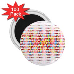 Random Sized Cube Multiple Plaid Color Rainbow 2 25  Magnets (100 Pack) 