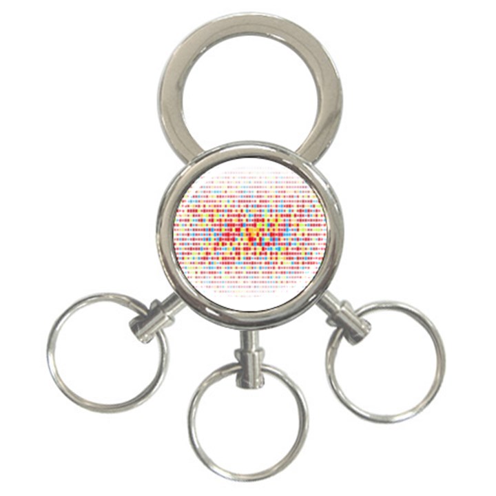 Random Sized Cube Multiple Plaid Color Rainbow 3-Ring Key Chains