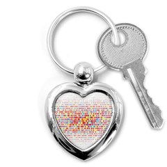 Random Sized Cube Multiple Plaid Color Rainbow Key Chains (heart) 